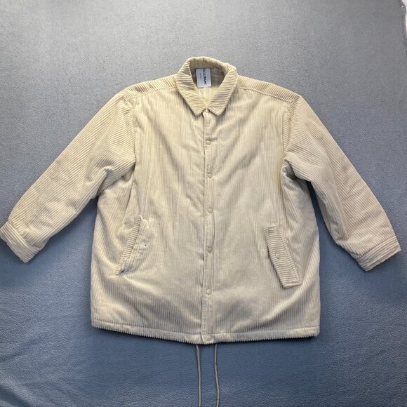 Collusion Men's Cotton Snap Button Front Beige Corduroy Jacket Coat Size 3XL - Picture 1 of 13